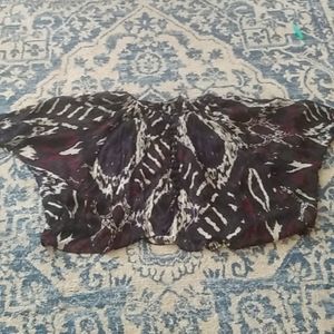 Winter Kate sheer silk black print dolman peasant blouse xs